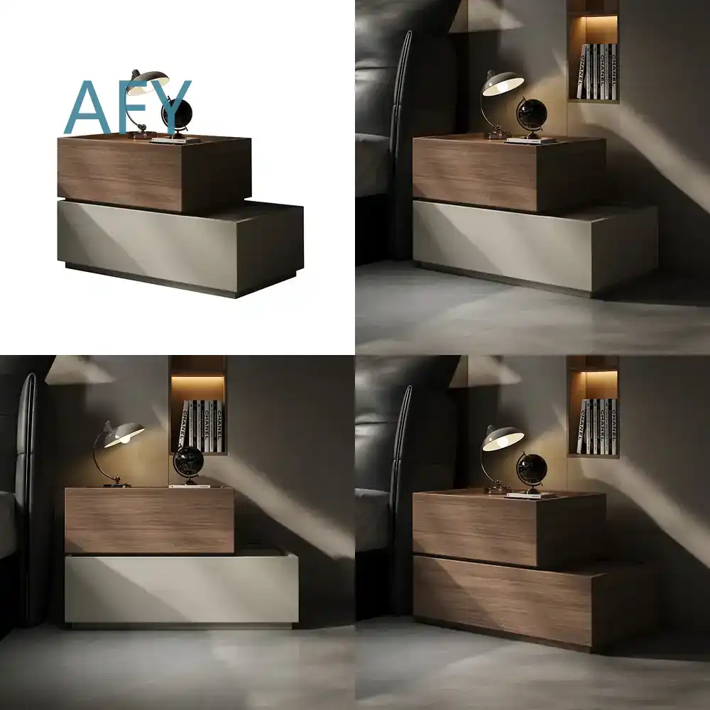 Muji Home Storage - Creative Solid Wood Bedside Table for