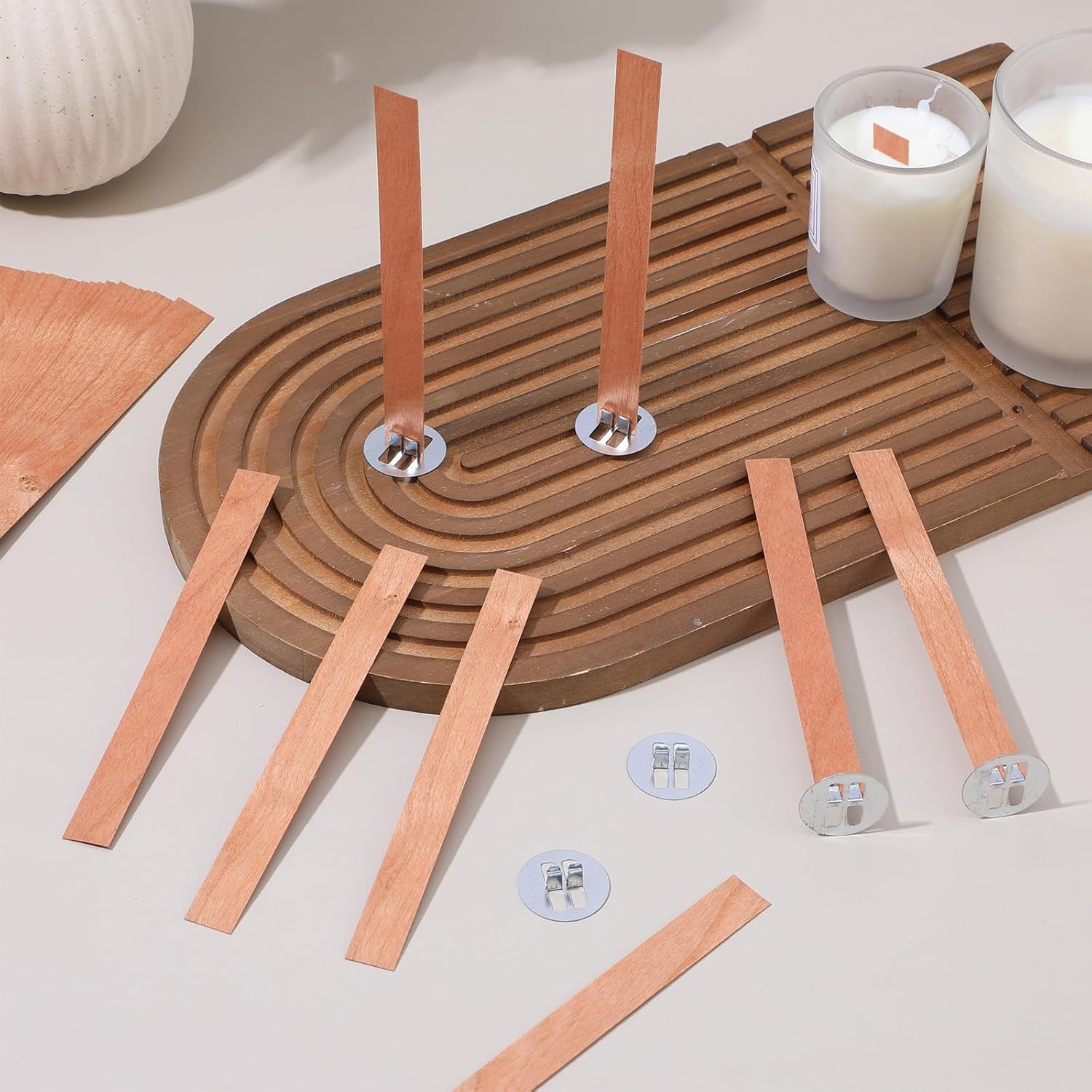 Wooden Wick Candle - 60Pcs Wood Wicks for Candles Making