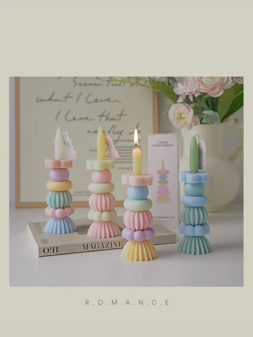 Home Fragrance Us - Artisan Geometric Layered Fragrance Candle, Lovely
