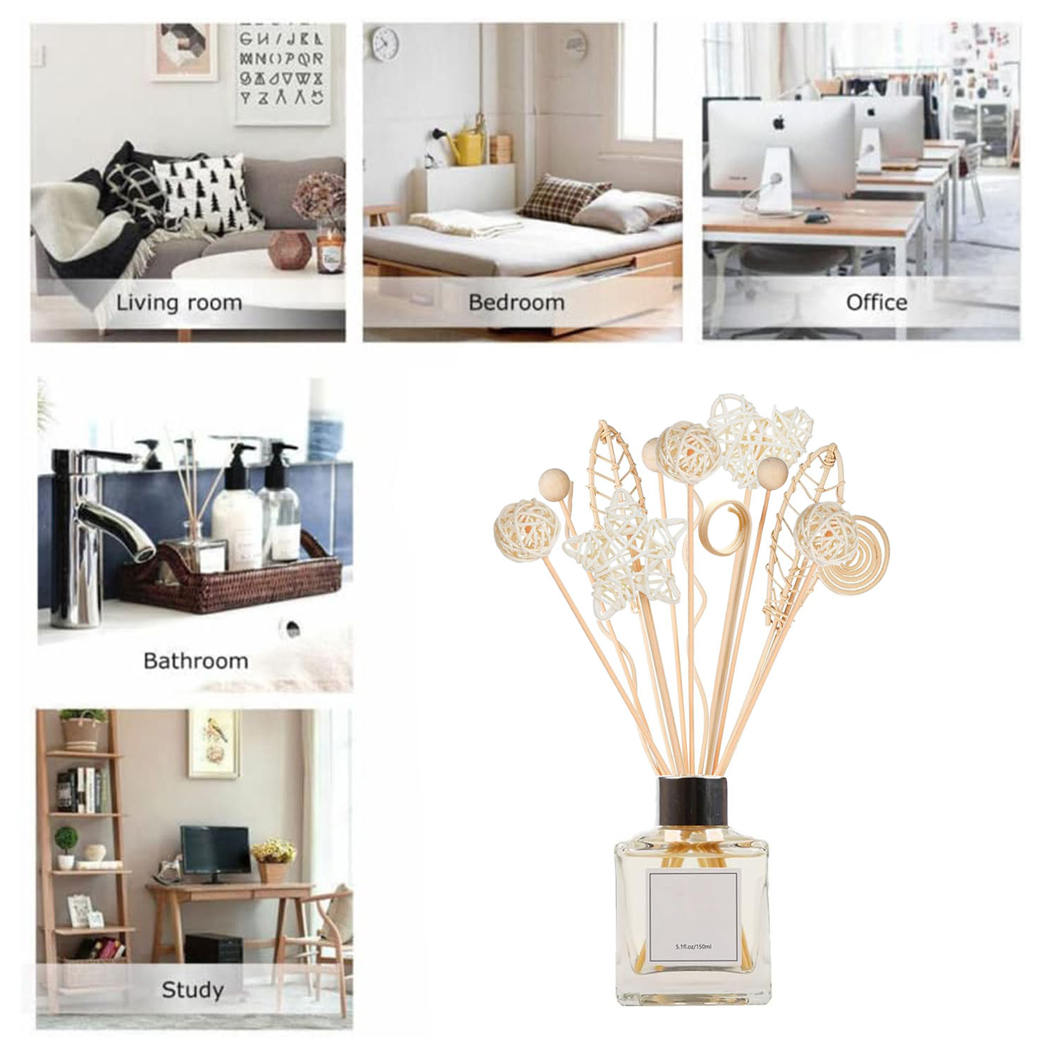 5/15Pcs Long Wavy Rattan Reed  - огляд і ціна Home Fragrance Refill