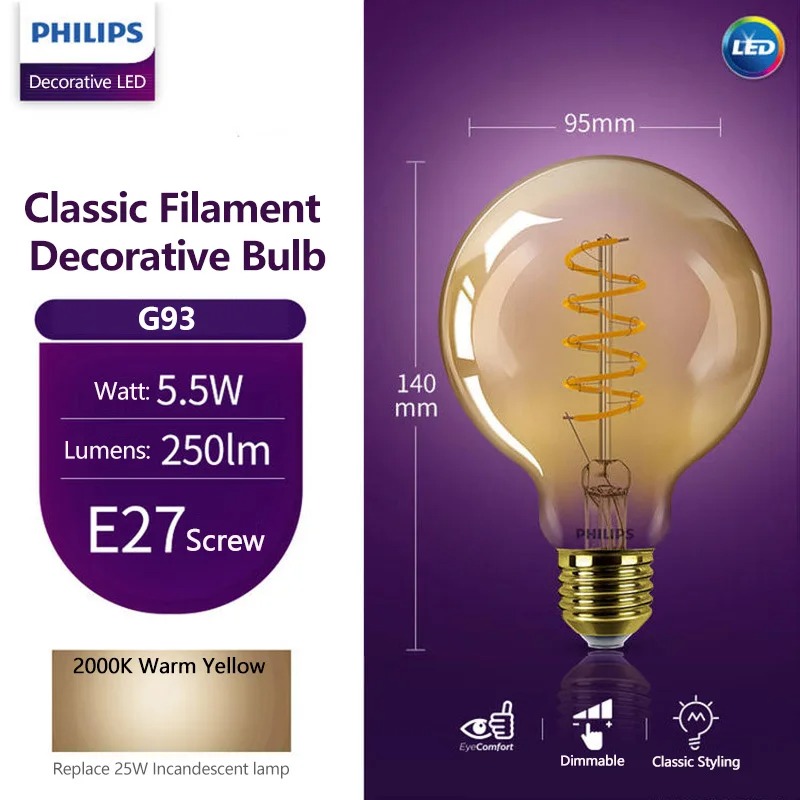Philips LED Lamp G93 Classic F - огляд і ціна Philips Bulb Led Classic